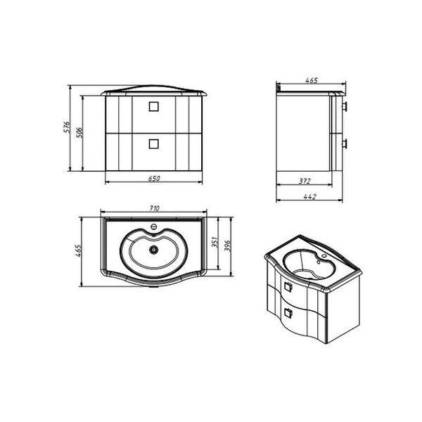 Тумба для раковины Caprigo Nokturn 70см 1317 цвет SF023