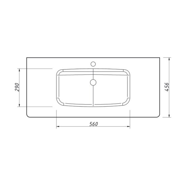 Раковина Caprigo OW15-2221 стеклянная 102х46 см цвет R811