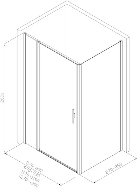 Душевой уголок Allen Brau Priority 100x90 3.31029.BA + 3.31044.BA серебро браш