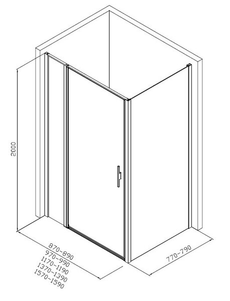 Душевой уголок Allen Brau Priority 160x80 3.31037.00 + 3.31040.00 хром