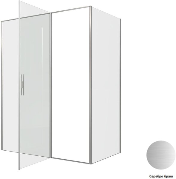 Душевой уголок Allen Brau Priority 160x90 3.31038.BA + 3.31044.BA серебро браш