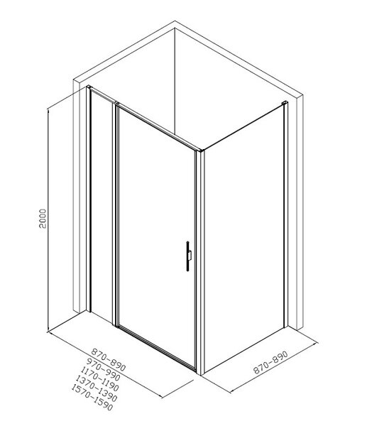 Душевой уголок Allen Brau Priority 160x90 3.31038.BA + 3.31044.BA серебро браш