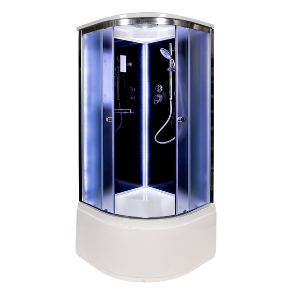 Душевая кабина Deto B10S LED BLACK с подсветкой 100х100х220см