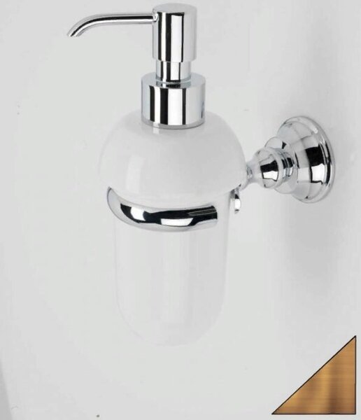 Stil Haus Smart, настенный керамический дозатор, цвет бронза - белая керамика SM30(25-BI)
