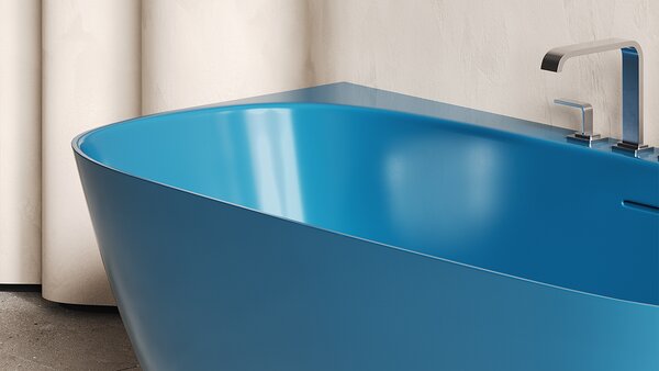 Ванна пристенная  Salini SOFIA WALL 180x85 покраска по RAL полностью материал S-Sense  102513GRF покрытие Глянцевое