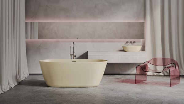 Ванна отдельностоящая Salini SOFIA 165x75 покраска по RAL полностью материал S-Stone 102521MRF покрытие Матовое