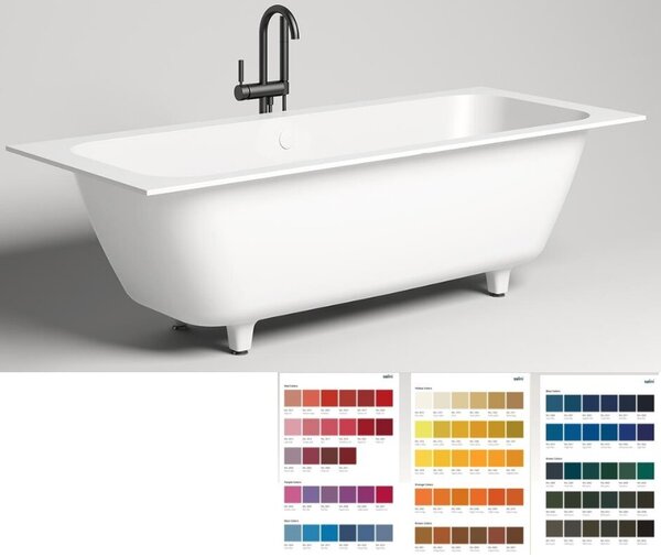 Ванна Salini ORLANDA AXIS 170x75 покраска по RAL полностью материал S-Sense 103213MRF покрытие Матовое