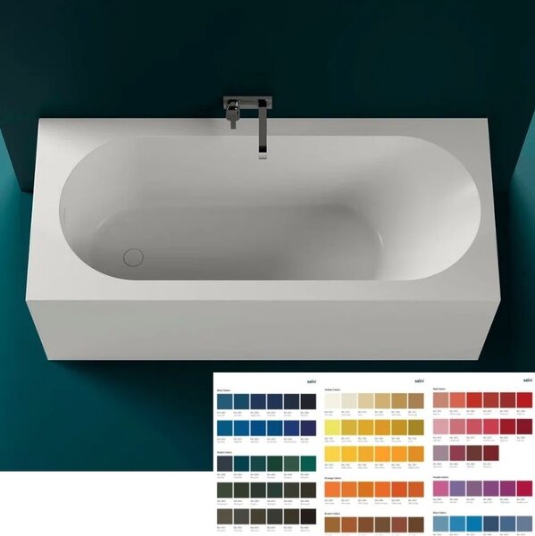 Ванна пристенная Salini FABIA 170x75покраска по RAL полностью материал S-Sense  102611GRF покрытие Глянцевое