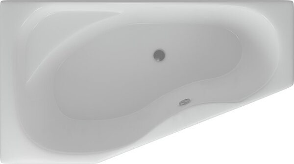 Акриловая ванна Акватек Медея MED180-0000037 L 170x95 см, угловая, вклеенный каркас, с экраном, со сливом-переливом