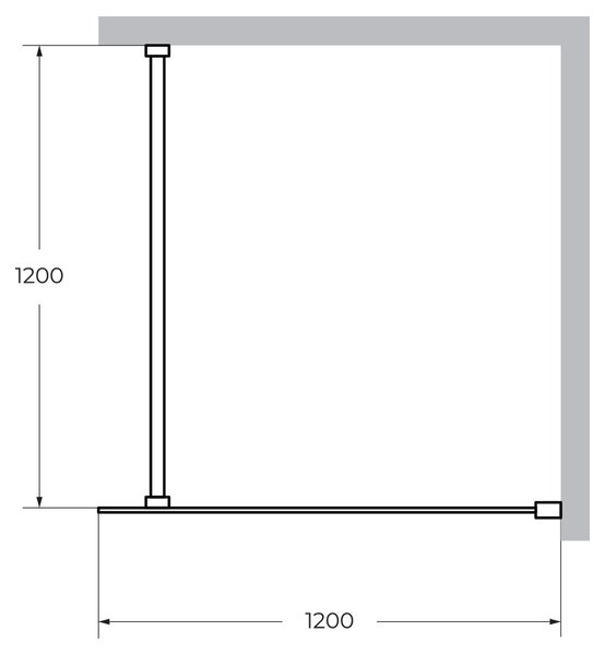 Душевая перегородка Cezares Cezares LIBERTA-L-1-120-120-BR-NERO 120х195 см, стекло тонированное