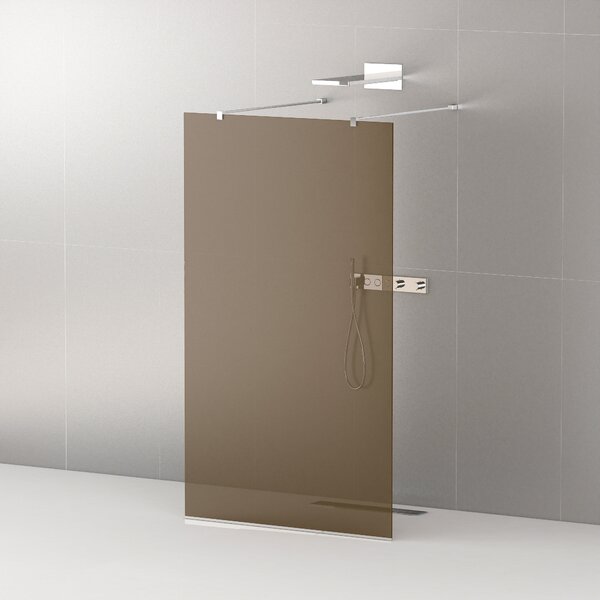 Душевая перегородка Cezares Cezares LIBERTA-L-2-110-120-BR-Cr 110х195 см, стекло тонированное