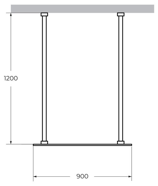 Душевая перегородка Cezares LIBERTA-L-2-90-120-C-NERO 90х195 см, стекло прозрачное