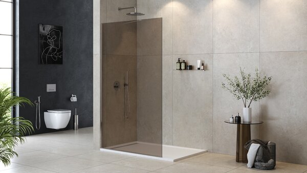 Душевая перегородка Cezares LIBERTA-L-1-TB-120-BR-Cr 120х195 см, стекло тонированное