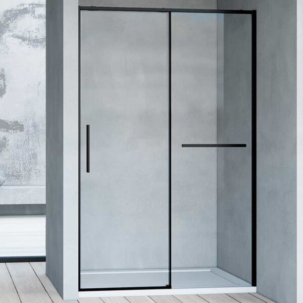 Душевая дверь Vincea Слим Софт (Slim Soft) VDS-1SS130CLB 130x200 см, профиль черный матовый. Размер регулировки 1280-1300 мм