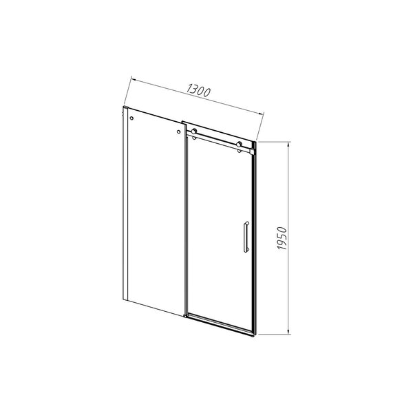 Душевая дверь Vincea Комо-Н (Como-N) VDS-4CN130CLB 130x195 см, профиль черный матовый. Размер регулировки 1290-1310 мм