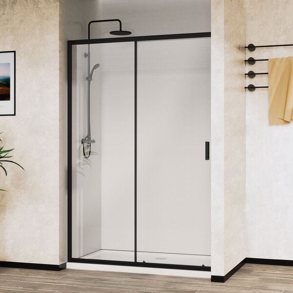 Душевая дверь Vincea Сити (City) VDS-5CT130CLB 130x195 см, профиль черный матовый. Размер регулировки 1270-1310 мм