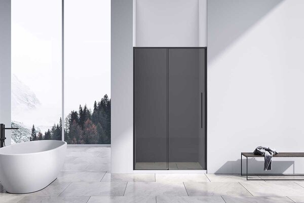 Душевая дверь Vincea Слим-Н (Slim-N) VDS-4SN140CGB 140x195 см, профиль черный матовый. Размер регулировки 1390-1400 мм