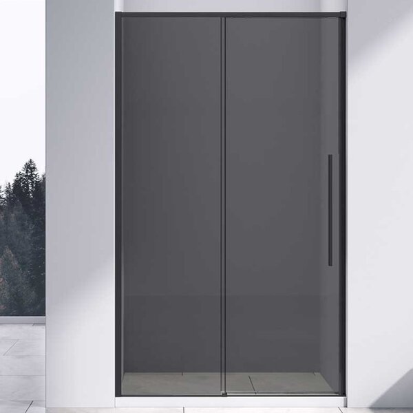 Душевая дверь Vincea Слим-Н (Slim-N) VDS-4SN130CGB 130x195 см, профиль черный матовый. Размер регулировки 1290-1300 мм