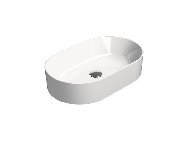 Раковина GSI 945811 Kube X 60х37 овальная, накладная, цвет белый
