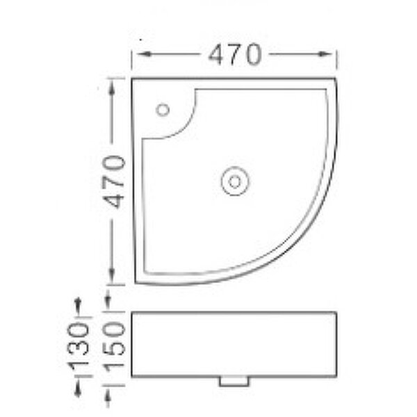 Раковина Aquatek 47 AQ5166B-00 угловая 470*470*150