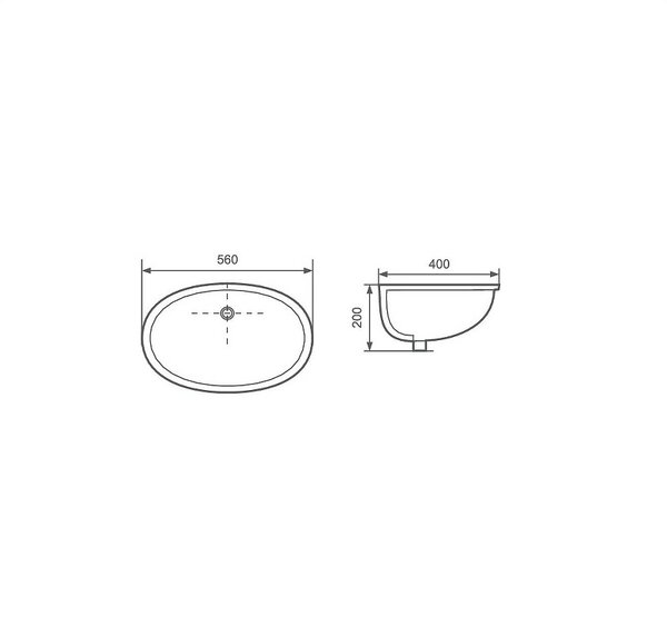 Раковина Aquatek 56 AQ8091-00 под столешницу 560*400*200мм