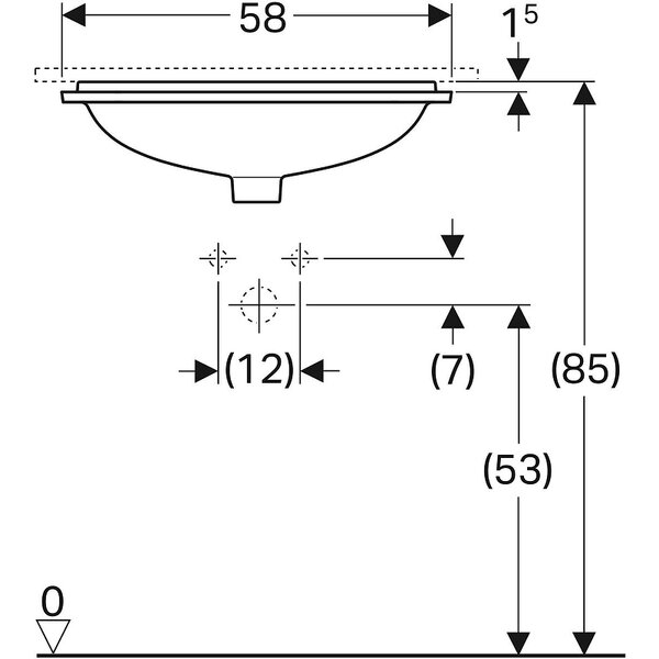 Раковина встраиваемая Geberit VariForm 58x49 500.764.01.2