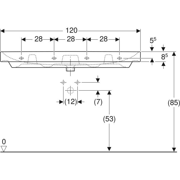 Раковина подвесная Geberit Smyle Square 500.226.01.1