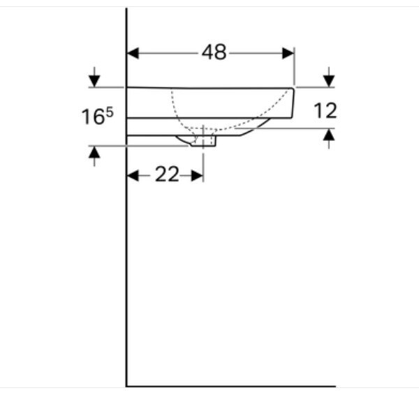 Раковина подвесная Geberit Smyle Square 500.226.01.1