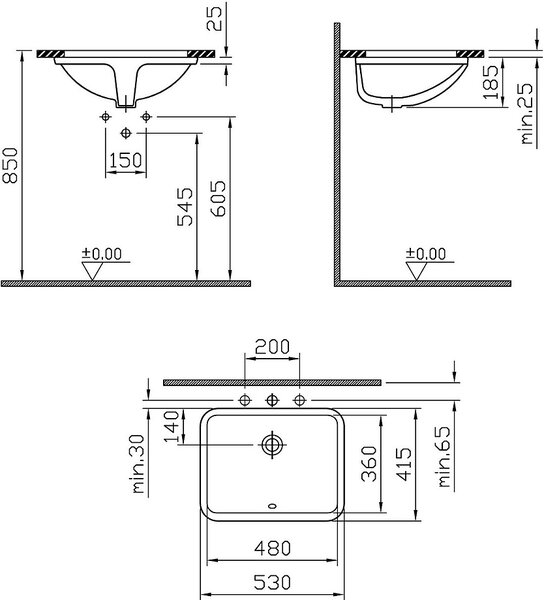 Раковина Vitra S50 5339B003-0012