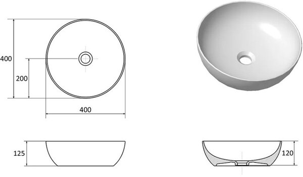 Раковина Ravak Uni 400 B Slim XJX01140003 белый
