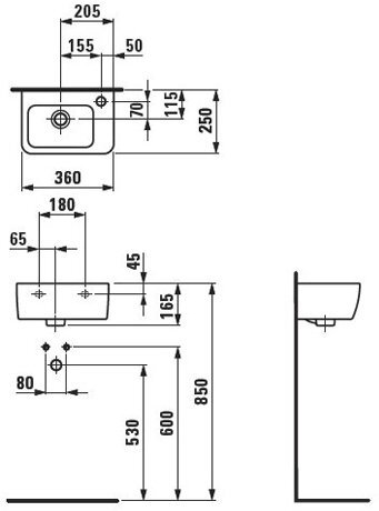Раковина подвесная Laufen Pro 35х25 8.1695.5.000.106.1