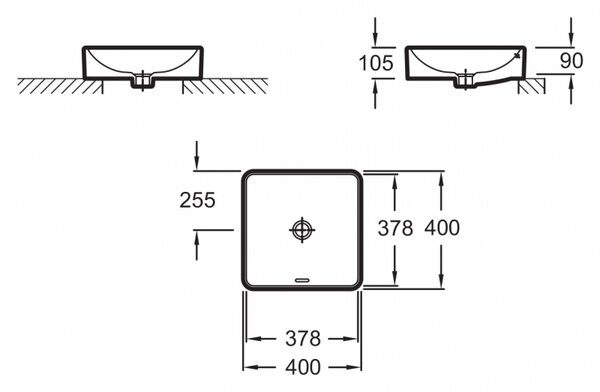 Раковина Jacob Delafon EVG102-PT3 Vox 40x40см, Лозоплетение