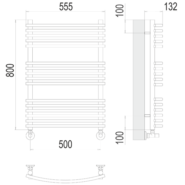 Полотенцесушитель TERMINUS Люкс Марио П16 500х800 NEW