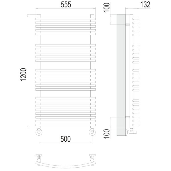 Полотенцесушитель TERMINUS Люкс Марио П24 500х1200 NEW