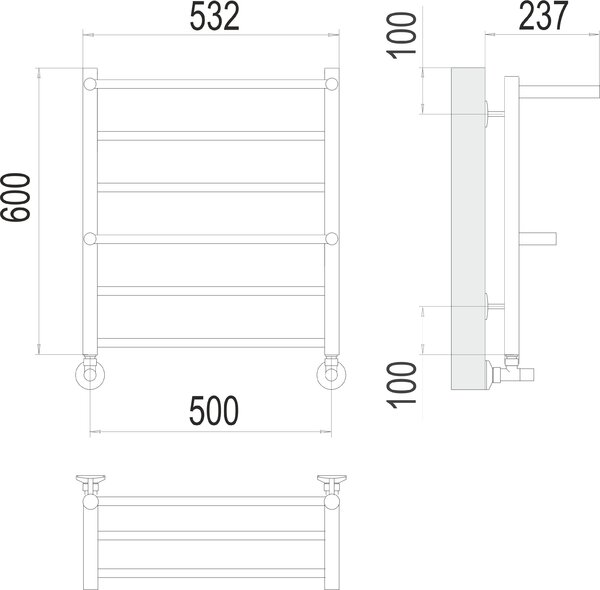 Полотенцесушитель TERMINUS Эконом Анкона П6 500х600 NEW