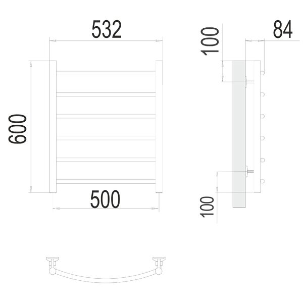 Полотенцесушитель TERMINUS Эконом Классик П6 500х600 NEW