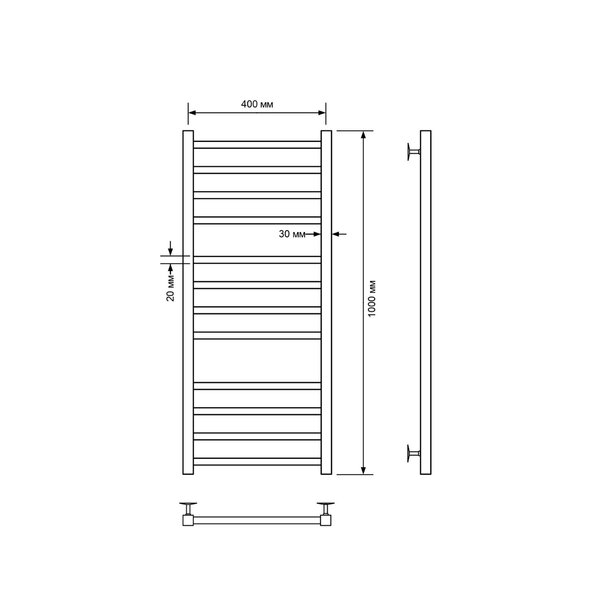 Полотенцесушитель водяной Comfysan Pioli-K W-10 100/40, черный