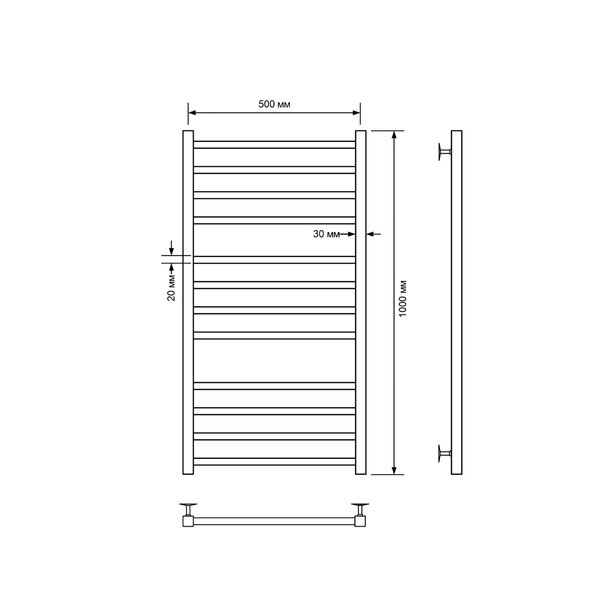 Полотенцесушитель водяной Comfysan Pioli-K W-10 100/50, хром
