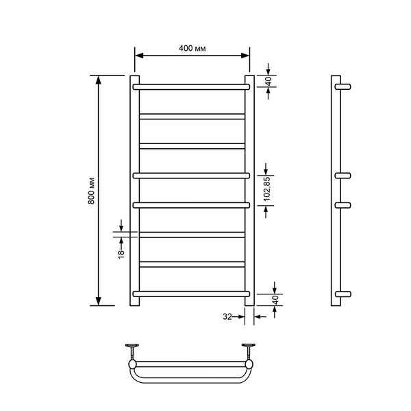 Полотенцесушитель водяной Comfysan Puro W-8 80/40, хром