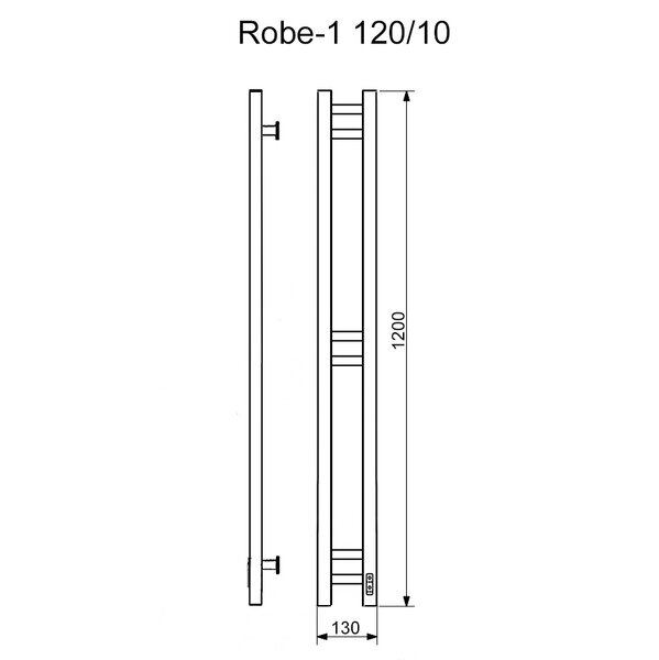 Полотенцесушитель Электрич.кабельный Ника Robe-1 120/10 правый тэн