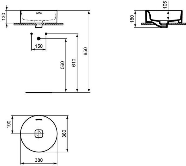 Раковина Ideal Standard Strada II 38x38 T292901