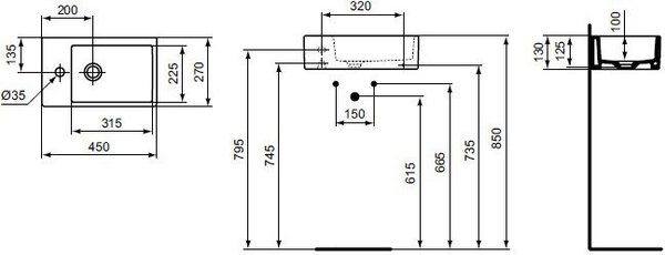 Раковина Ideal Standard Strada 45x27 K081701