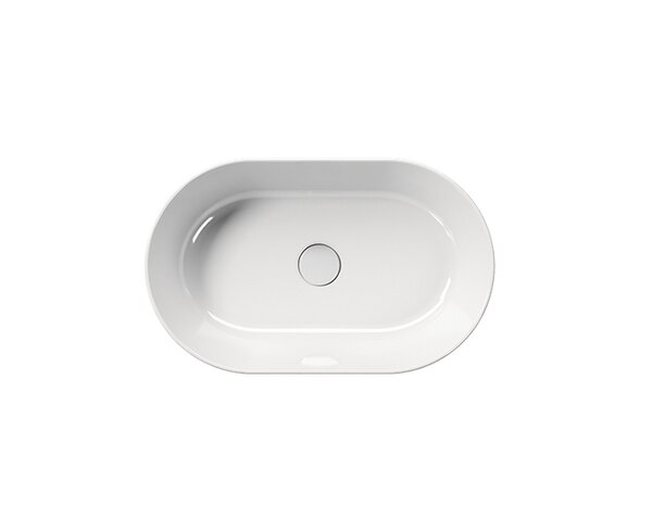 Раковина GSI 945811 Kube X 60х37 овальная, накладная, цвет белый