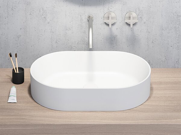 Раковина GSI 945811 Kube X 60х37 овальная, накладная, цвет белый