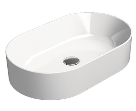 Раковина GSI 945811 Kube X 60х37 овальная, накладная, цвет белый