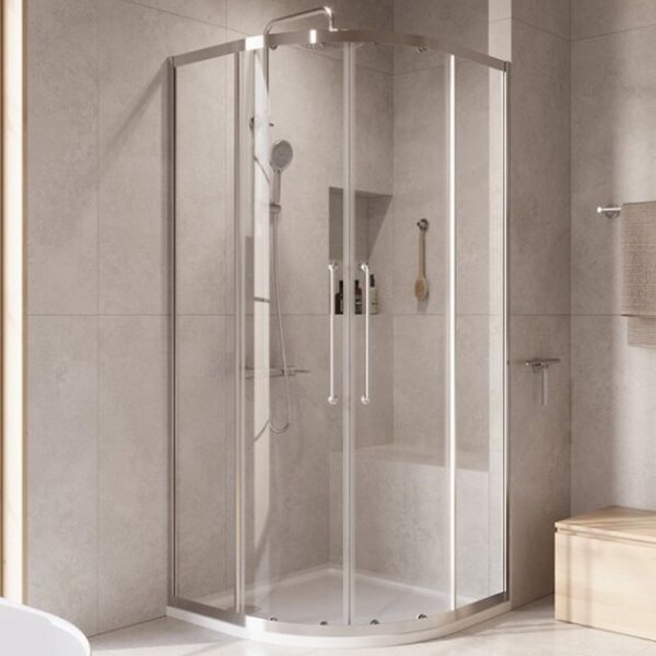 Душевой уголок CEZARES RELAX-304-R-2-90-C-CR профиль хром, стекло прозрачное 90x90 см