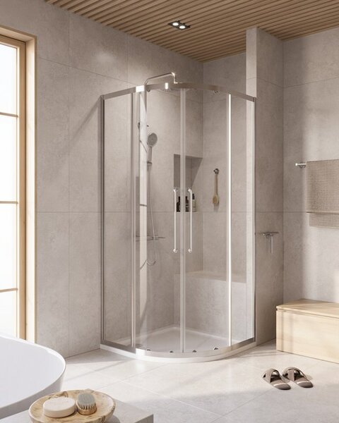 Душевой уголок CEZARES RELAX-304-R-2-90-C-CR профиль хром, стекло прозрачное 90x90 см