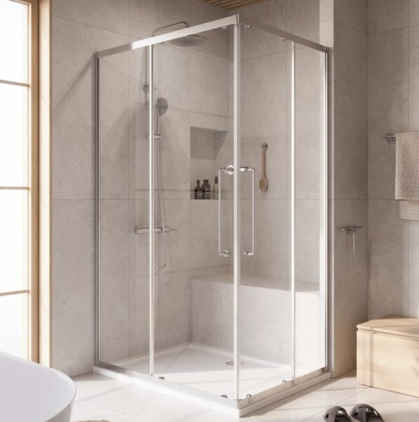 Душевой уголок CEZARES RELAX-304-AH-2-120/90-C-CR профиль хром, стекло прозрачное 120x90 см