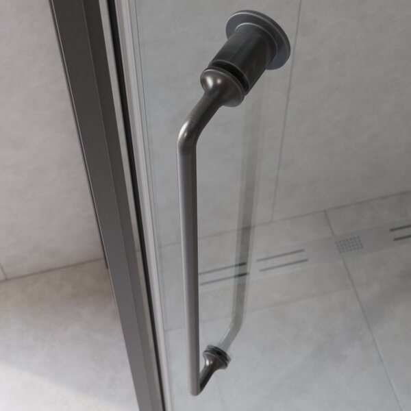 Душевой уголок CEZARES RELAX-304-RH-2-120/90-C-GM профиль вороненая сталь, стекло прозрачное 120x90 см