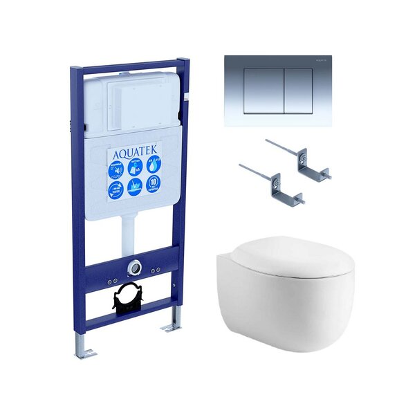 Set AQUATEK АЛЬТАИР (рама AQUATEK Standard INS-0000012 с звукоиз.прокладкой+крепеж KKI-0000002+кнопкаKDI-0000010+унитаз АЛЬТАИР AQ1980-00 с крышкой